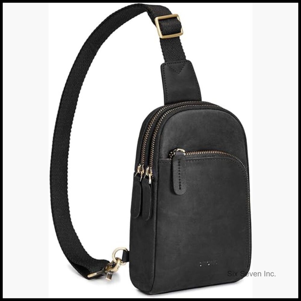 Genuine Leather Rfid Blocking Small Sling Bag Crossbody Fanny Pack